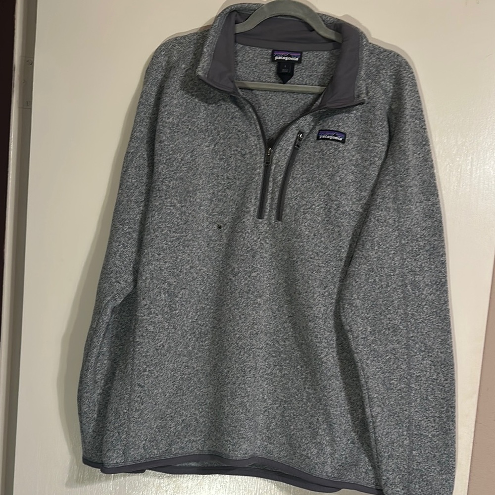 Patagonia Gray Zip Up Sweater with Soft Knit Fabric